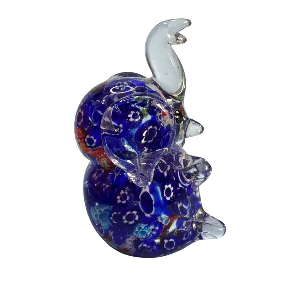 Venetian Millefiori Art Glass Elephant Figurine Paperweight 4.5" - Picture 4 of 7
